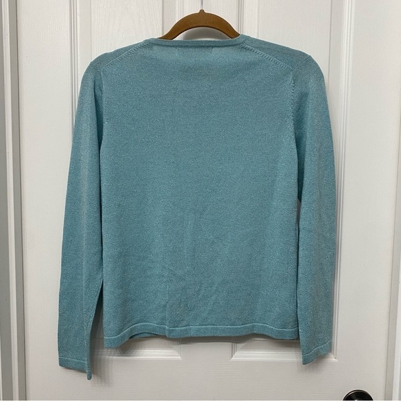 Jetal Button Up Silk Blend Cardigan Metallic Size Small Womens - Picture 2 of 8